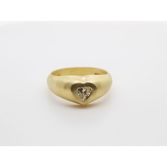Diamond Heart  in 18K yellow gold ring - Jewelheistla
