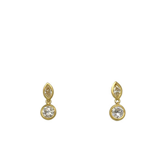 Handmade Diamond Drop Earrings - Jewelheistla