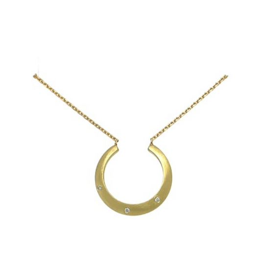 Lovely Horseshoe Diamond Pendant Necklace - Jewelheistla