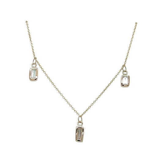Pretty Princess Cut Diamond Necklace - Jewelheistla