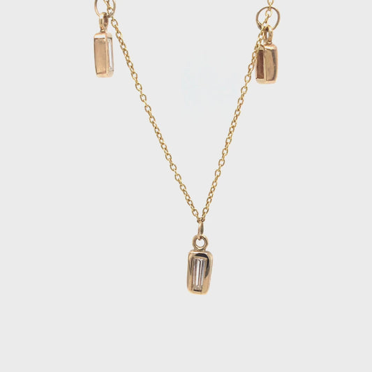 Pretty Princess Cut Diamond Necklace